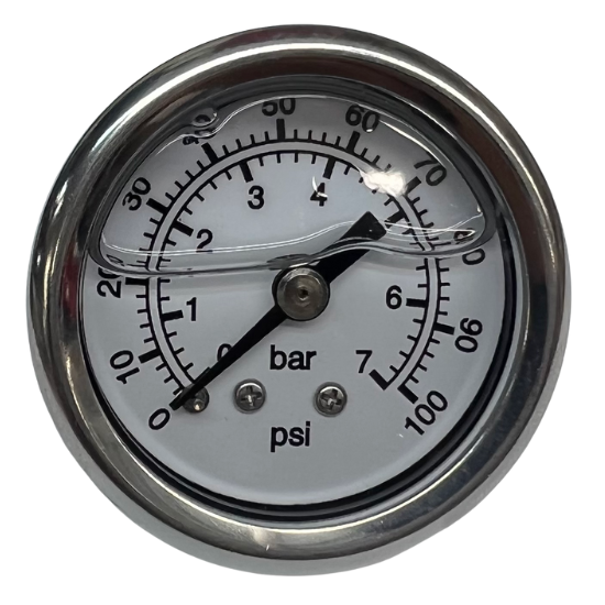 [PFSFP-1100W] Performance Fuel Systems 1.5'' Liquid Filled Fuel Pressure Gauge 0-100 psi FP-1100W
