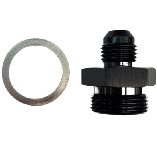 [PRFA7861BLK] Holley Carburetor Short -6 AN Fitting, Black - A7861BLK