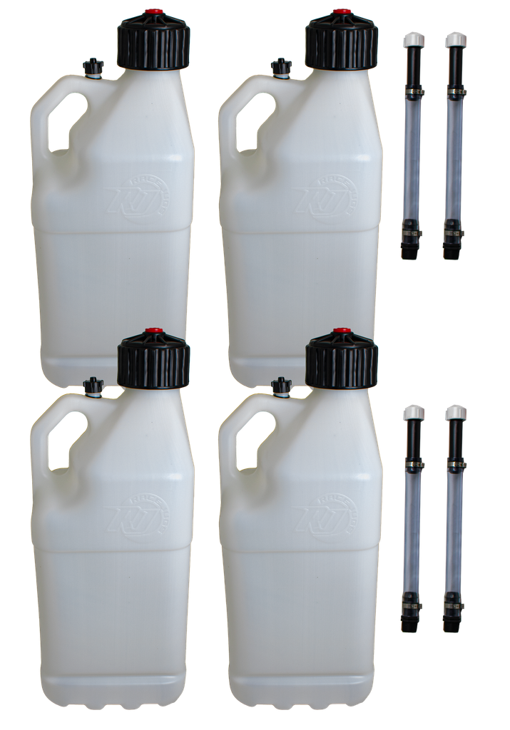 [RAJR8304CL] Multi-Purpose Utility 5 Gallon Jug w/ Deluxe Jug Hose, 4 Pack, Clear - R8304CL