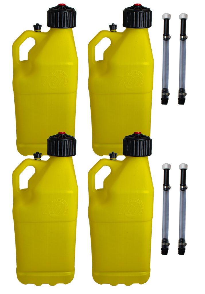 [RAJR8304YL] Multi Purpose Utility 5 Gallon Jug w/ Deluxe Jug Hose, 4 Pack, Yellow - R8304YL