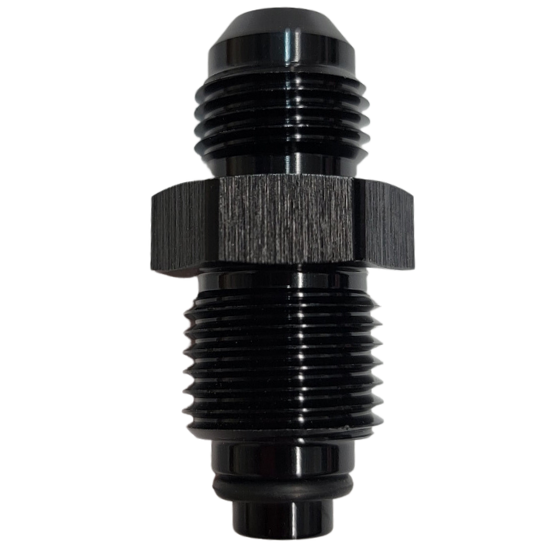 [PSPPSP122A] Aluminum Steering Box Adapter Fitting 16mm O-ring to -6 AN, Black - PSP122A