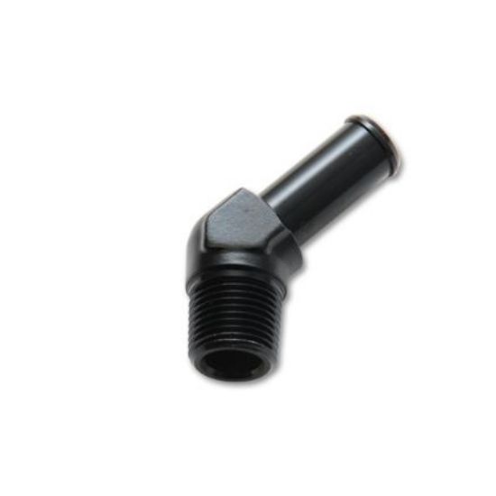 [PRF22909BLK] Performance Fittings 45 Degree Barb Fitting, 3/4" NPT to 3/4" Hose, Black - PRF22909BLK