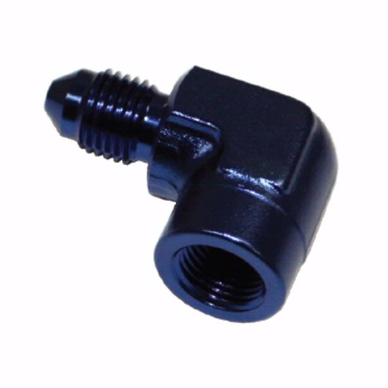 [PRF3734] Performance Fittings 90 Degree AN Male to NPT Female Adapter, -4 AN to 1/8" NPT, Blue - PRF3734