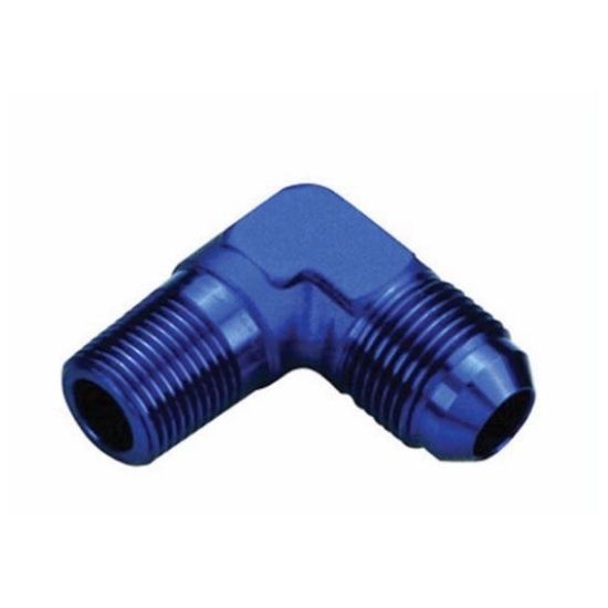 [PRF2035] Performance Fittings 90 Degree Male Elbow, -6 AN to 3/8" NPT, Blue - PRF2035