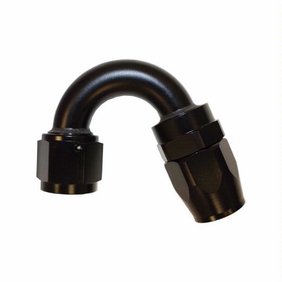 [PRF4054BLK] Performance Fittings Aluminum 150° Elbow Reusable Hose End Fitting, -10 AN, Black - PRF4054BLK
