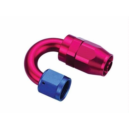 [PRF4062] Performance Fittings Aluminum 180° Elbow Reusable Hose End Fitting, -6 AN, Blue - PRF4062