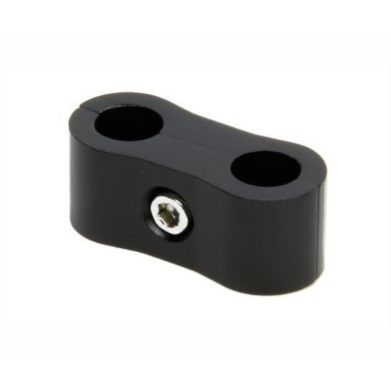 [PRF206BLK] Performance Fittings Aluminum Line Separator, -6 AN, Black - PRF206BLK