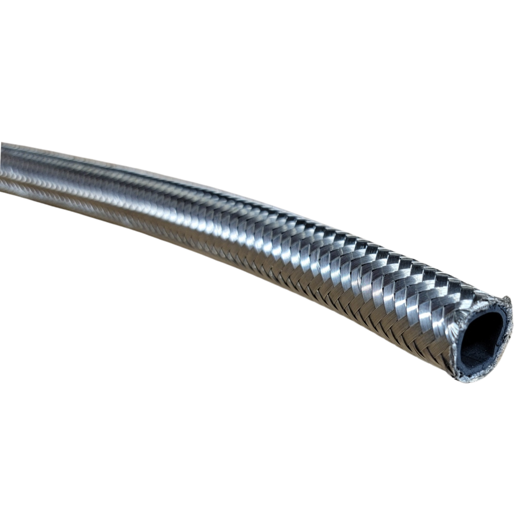 [PRFBA1200] Performance Fittings Braided Stainless Steel Racing Hose, -12 AN, Stainless, Per Foot - PRFBA1200