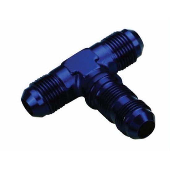 [PRF2091] Performance Fittings Bulkhead Flare Tee, -4 AN, Blue - PRF2091