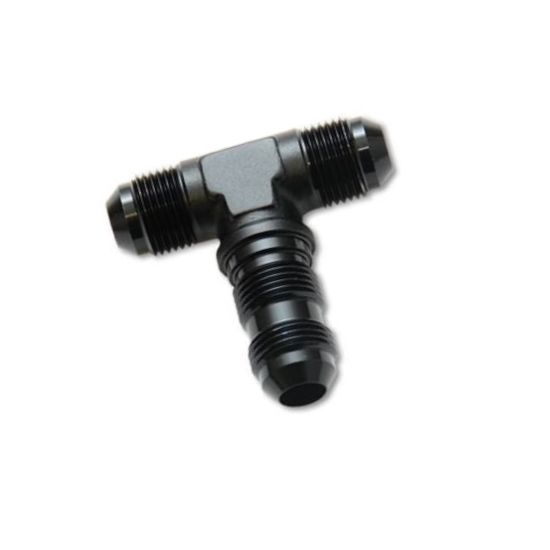 [PRF2091BLK] Performance Fittings Bulkhead Flare Tee, -4 AN, Black - PRF2091BLK