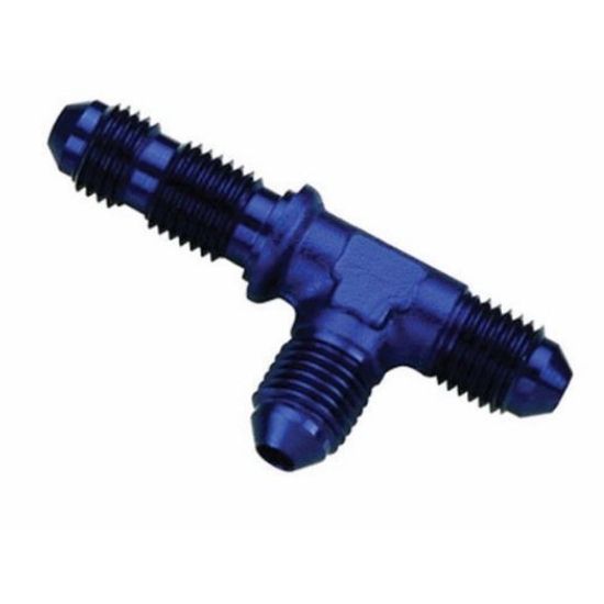 [PRF2815] Performance Fittings Bulkhead Run Tee, -3 AN, Blue - PRF2815