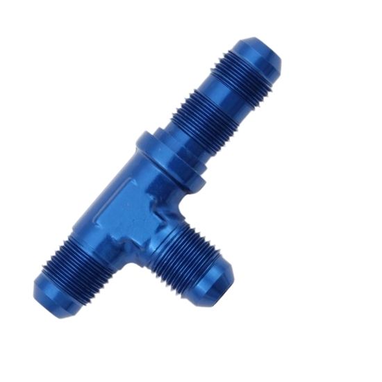 [PRF2117] Performance Fittings Bulkhead Run Tee, -4 AN, Blue - PRF2117