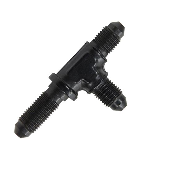 [PRF2117BLK] Performance Fittings Bulkhead Run Tee, -4 AN, Black - PRF2117BLK