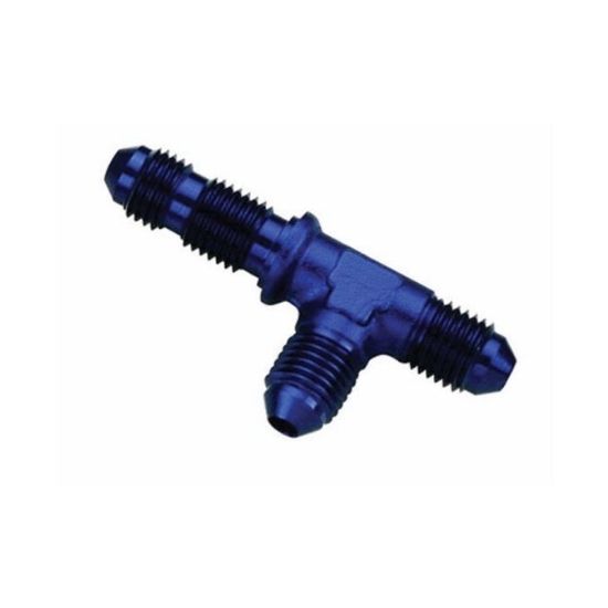 [PRF2180] Performance Fittings Bulkhead Run Tee, -8 AN, Blue - PRF2180