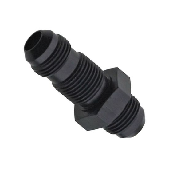 [PRF2073BLK] Performance Fittings Bulkhead Union, -8 AN, Black - PRF2073BLK