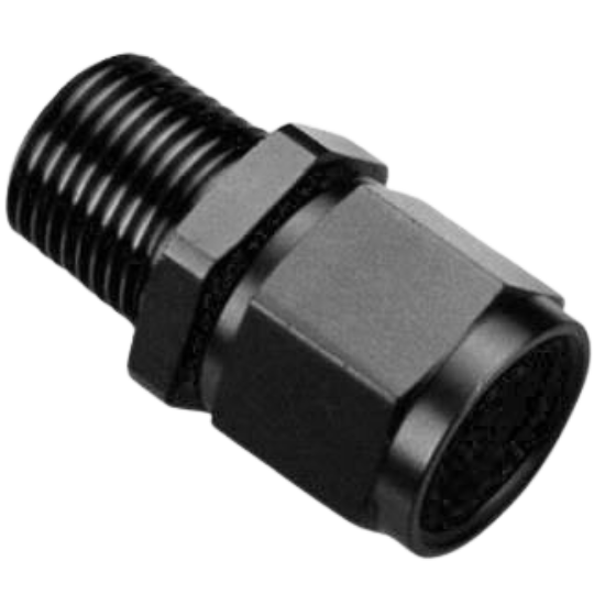 [PRF22111BLK] Performance Fittings Female Flare AN -3 to 1/8" NPT Pipe Adapter, Black - PRF22111BLK
