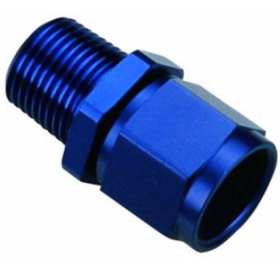 [PRF22116] Performance Fittings Female Flare AN -6 to 3/8" NPT Pipe Adapter, Blue - PRF22116