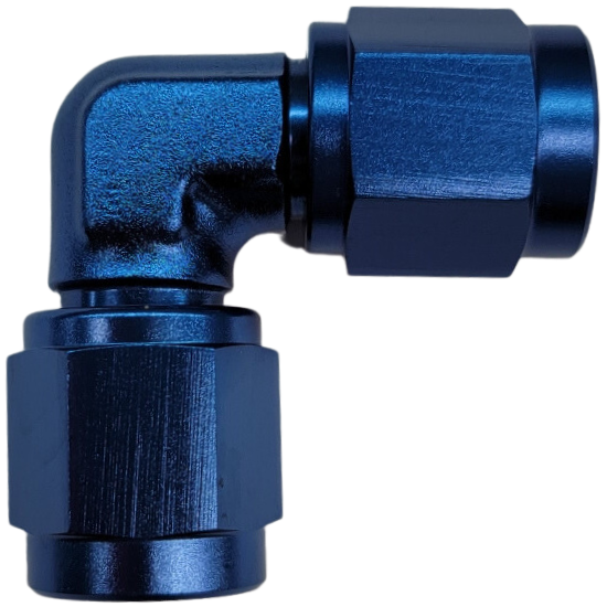 [PRF9341-10] Performance Fittings Female Swivel Coupler, 90 Degree, -10 AN, Blue - PRF9341-10
