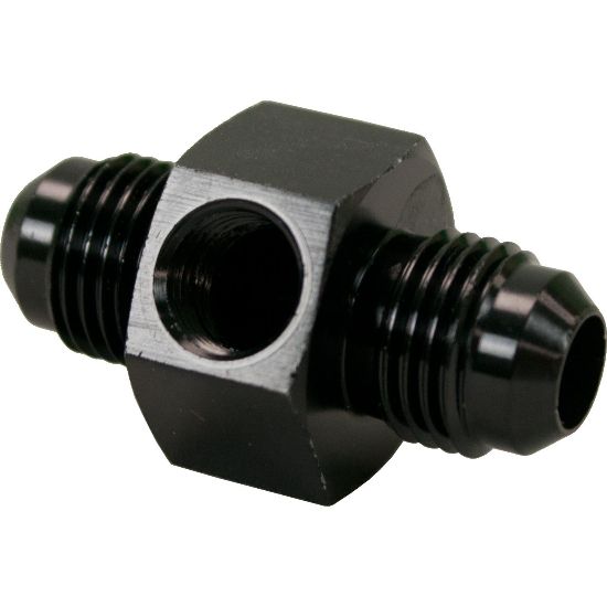 [PRF801-06BLK] Performance Fittings Union Port Adapter -6 AN Male with 1/8" NPT, Black - 801-06BLK