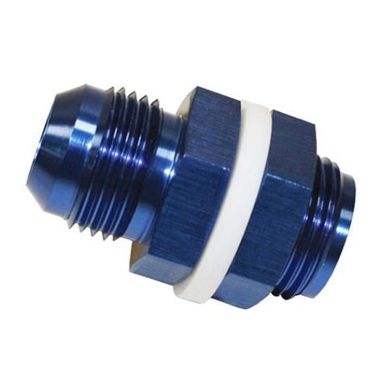 [PRF921-10] Performance Fittings Fuel Cell Bulkhead Fitting, -10 AN, Blue - PRF921-10