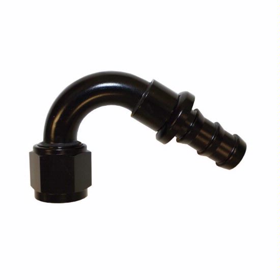 [PRF1543BLK] Performance Fittings Push-On Hose Fitting, 120 Degree, -8 AN, Black - PRF1543BLK
