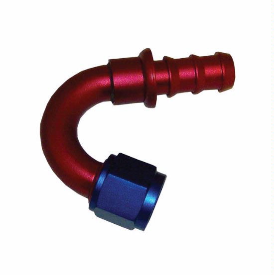 [PRF1554] Performance Fittings Push-On Hose Fitting, 150 Degree, -10 AN, Blue - PRF1554