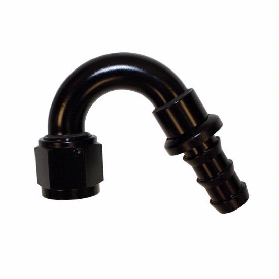[PRF1555BLK] Performance Fittings Push-On Hose Fitting, 150 Degree, -12 AN, Black - PRF1555BLK
