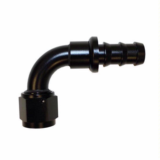 [PRF1531BLK] Performance Fittings Push-On Hose Fitting, 90 Degree, -4 AN, Black - PRF1531BLK