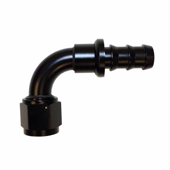 [PRF1534BLK] Performance Fittings Push-On Hose Fitting, 90 Degree, -10 AN, Black - PRF1534BLK