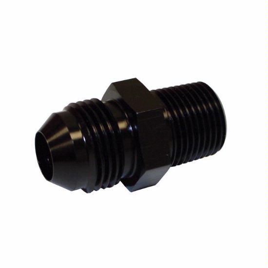 [PRF2531BLK] Performance Fittings Straight AN Flare to Pipe Adapter, -10 AN to 3/4" NPT, Black - PRF2531BLK