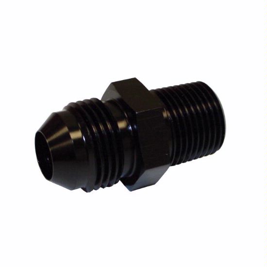 [PRF2003BLK] Performance Fittings Straight AN Flare to Pipe Adapter, -6 AN to 1/8" NPT, Black - PRF2003BLK