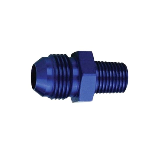 [PRF2008] Performance Fittings Straight AN Flare to Pipe Adapter, -8 AN to 1/2" NPT, Blue - PRF2008