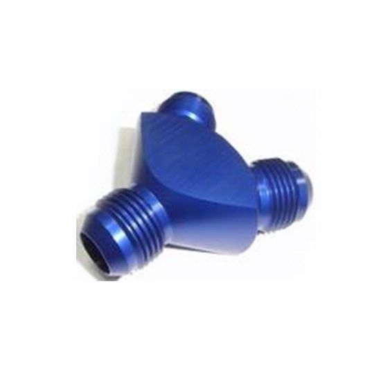 [PRF6260] Performance Fittings Y Adapter Fitting -6 AN to -6 AN and -6 AN, Blue - PRF6260