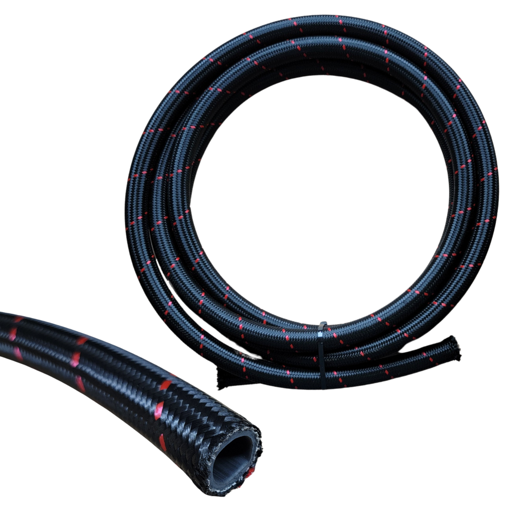 [PRFBU0420] Performance Fittings Lightweight Hose, -4 AN, Red Stripe, 20 FT - PRFBU0420