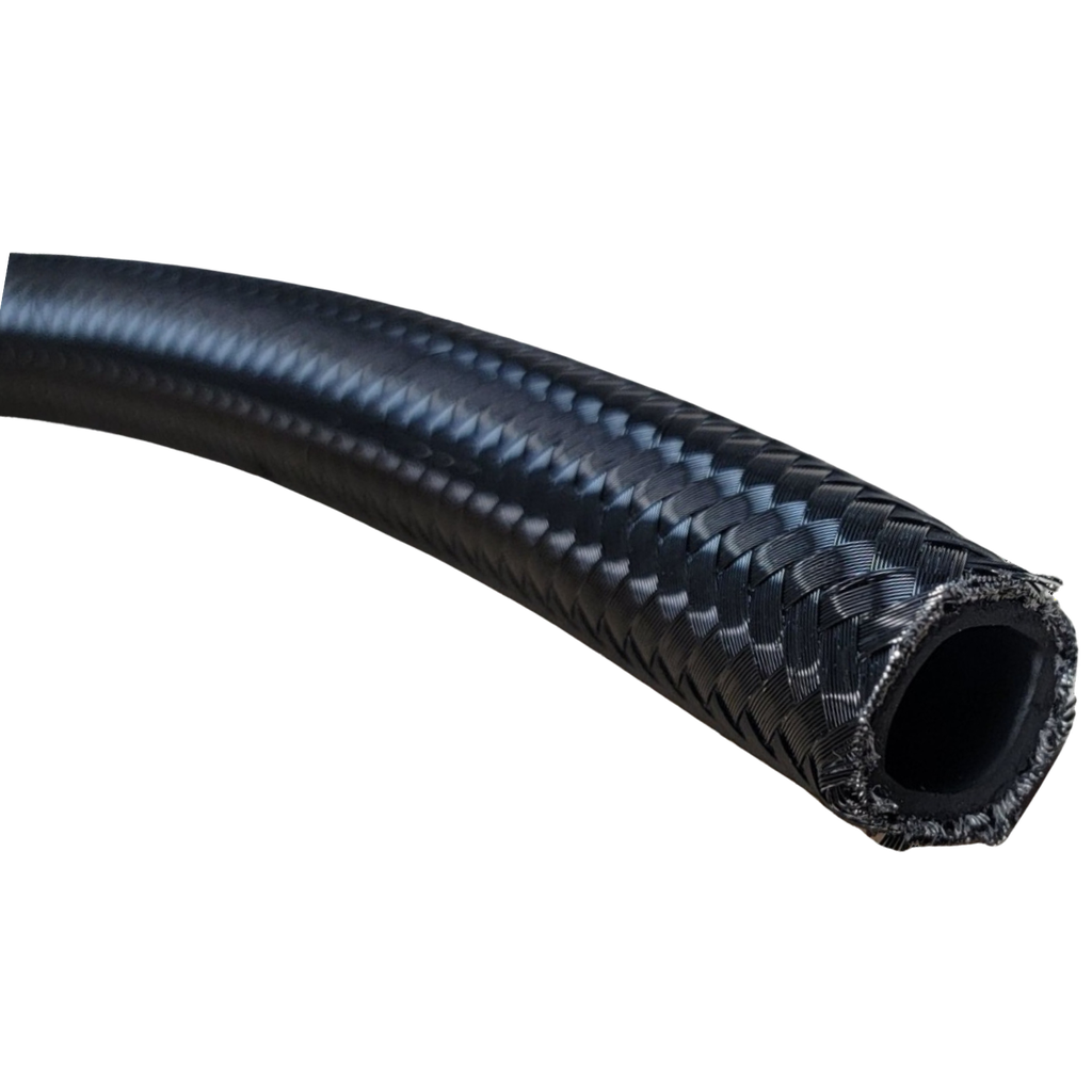 [PRFBA1000BK] Performance Fittings Braided Stainless Steel Racing Hose, -10 AN, Black, Per Foot - PRFBA1000BK