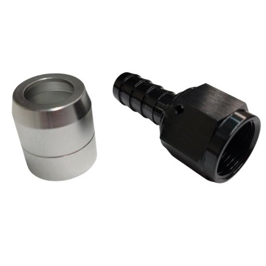 [PRF4213BLK] Aluminum Straight Crimp Fitting, -8 AN, Black - 4213BLK