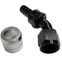 Performance Fittings Aluminum 45 Degree Crimp Fitting, -8 AN, Black - 4223BLK