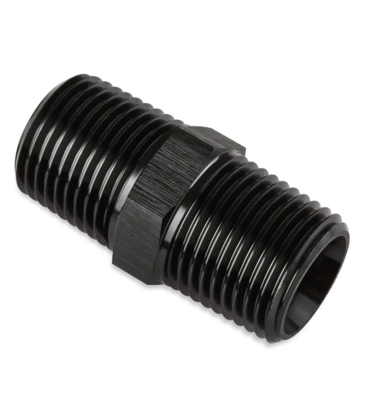 [PRF911-04BLK] 1/4" NPT to 1/4" NPT Male Straight Fitting Black - 911-04BLK